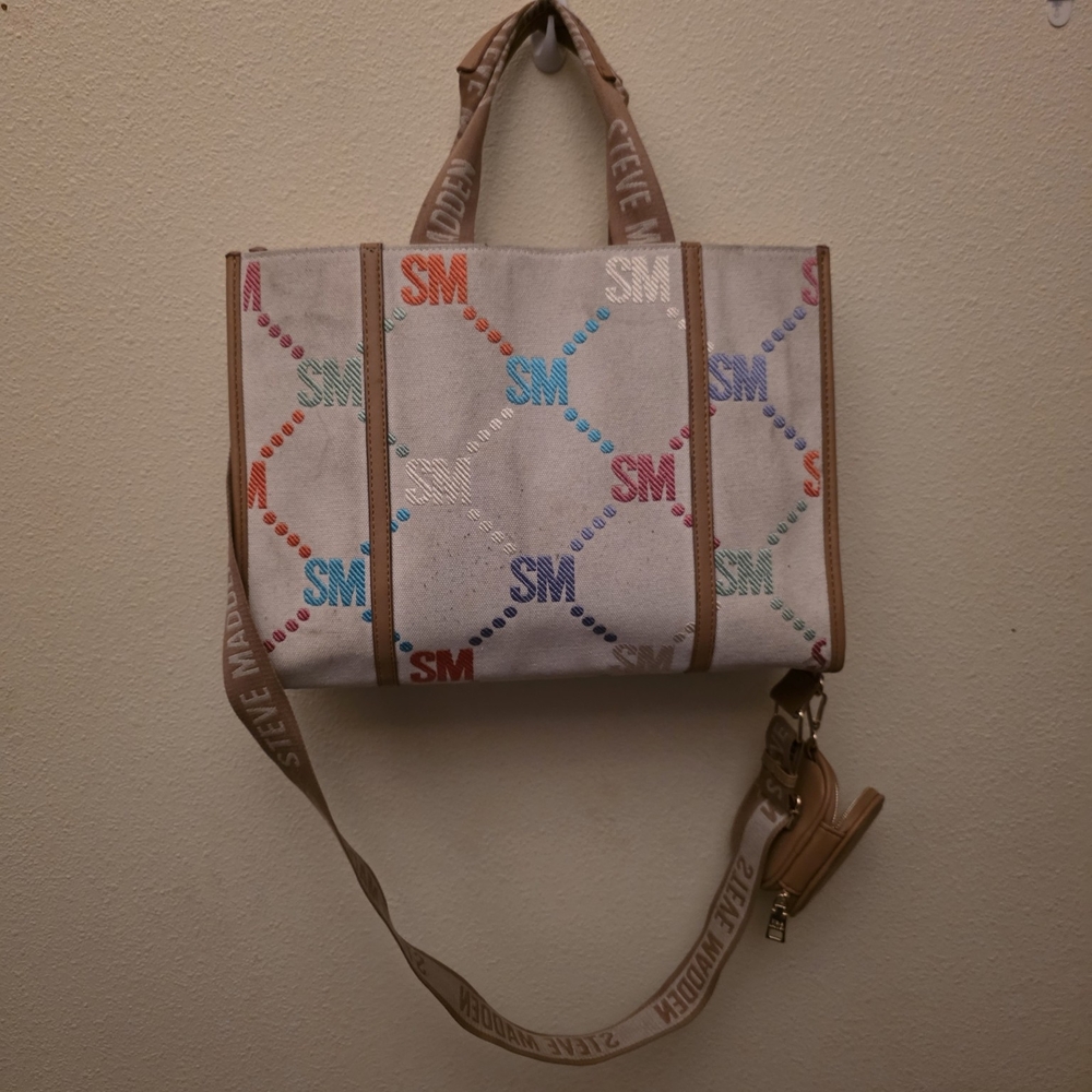 Steve Madden White Multicolor SM Tote